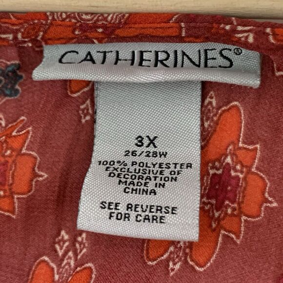 Catherine’s Embroidered Short Sleeve Vneck Boho Blouse Plus Size 3X Women’s - Picture 10 of 10